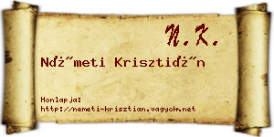 Németi Krisztián névjegykártya