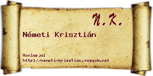 Németi Krisztián névjegykártya